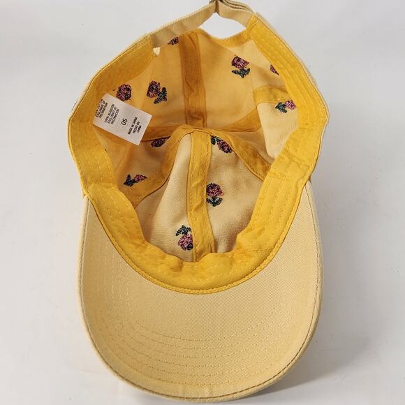Wild Fable Embroidered Flowers Baseball Cap Hat One Size Yellow Red Roses Boho - Picture 3 of 5